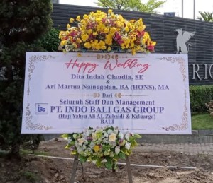 papan bunga digital printing wedding
