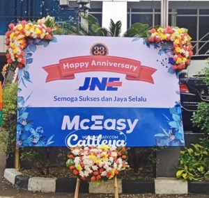 papan bunga printing anniversary